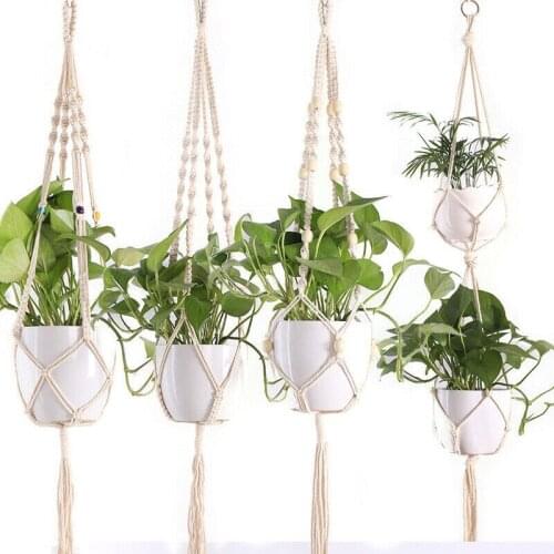 2020 New Hot Fashion Vintage Macrame Plant Hanger Indoor Outdoor Hanging Basket Jute Rope