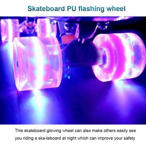 4pcs Skateboard Wheels Longboard PU Flashing Rollers Skateboard 60x45mm Flashing Wheels 2021 new