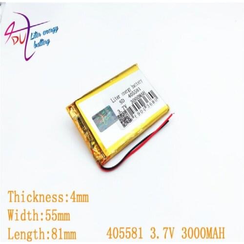 405581 3.7V 3000MAH Lithium Polymer Battery Lipo Rechargeable battery For Power Bank Tablet pc PAD Laptop Notebook keyboard MID