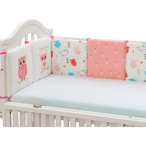 Baby Sleeping Bed Crib Bumpers Cushion Soft Safety Protection Pad Cushion Kids Cot Bed Backrest Cotton cartoon 6pcs/set