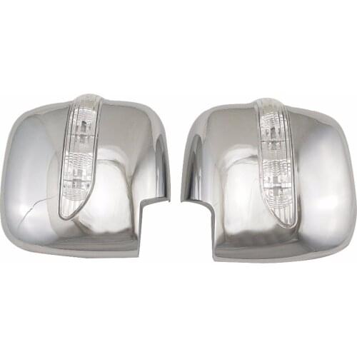 For TOYOTA HIACE 2008 2012 2016 Door Mirror Cover With LED Overlay Frame Panel Rearview Trim Rear View Chrome Car Styling