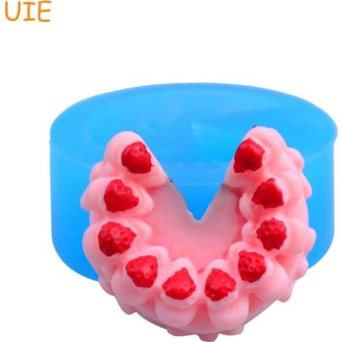 GYL178U 30.9mm 3D Strawberry Cream Cake Silicone Mold - for Fondant, Sugarcraft, Baking Tools, Chocolate, Cookie, Resin, Candy
