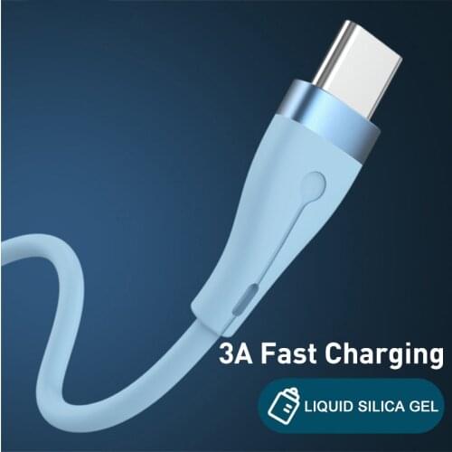 Fast Charging Cable line Micro USB Type C Cable For Samsung Huawei Liquid Silicone Mobile Phone Data Cable 3A For XiaoMi Phone