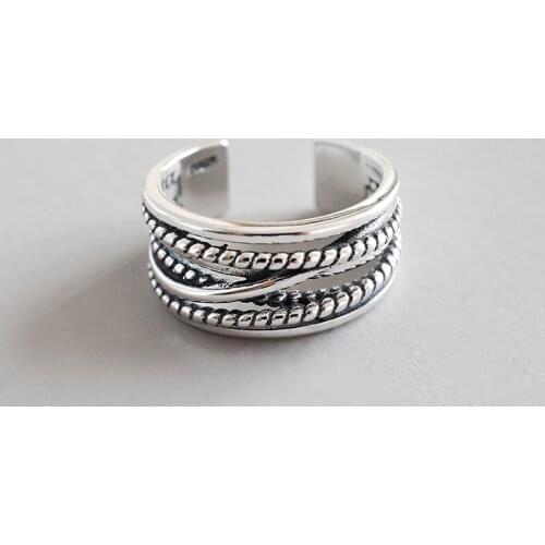 Bohemian Punk Vintage Silver Color Big Multi-layer Rings for Women Retro Jewelry Statement Finger Adjustable Size Rings
