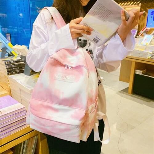 Korean Fashion Girls Canvas Backpack For Teenagers Casual Large Capacity School Bag Simple College Style Travel Women Rucksacks