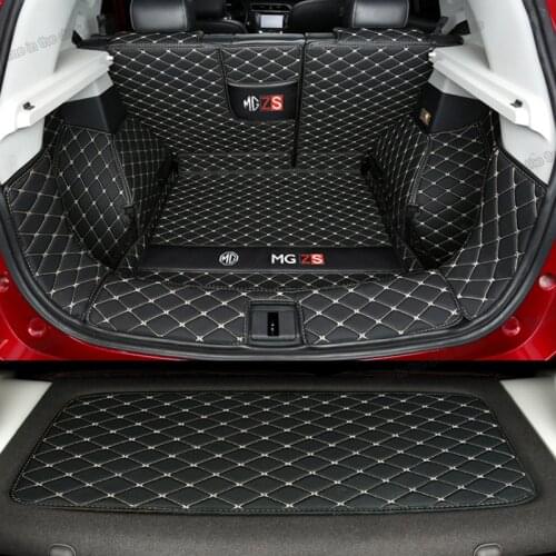 Lsrtw2017 Fiber Leather Car Trunk Mat Cargo Liner for Mg Zs 2018 2019 2020 Ev Rug Carpet Boot Cover Accessories Auto