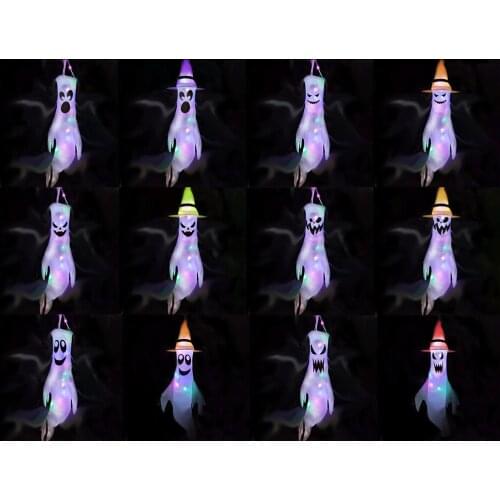 Creativity Embossing Hair Dryer Glowing Ghost Flag Polyester Ghost Flag Halloween Decoration Easter Decor