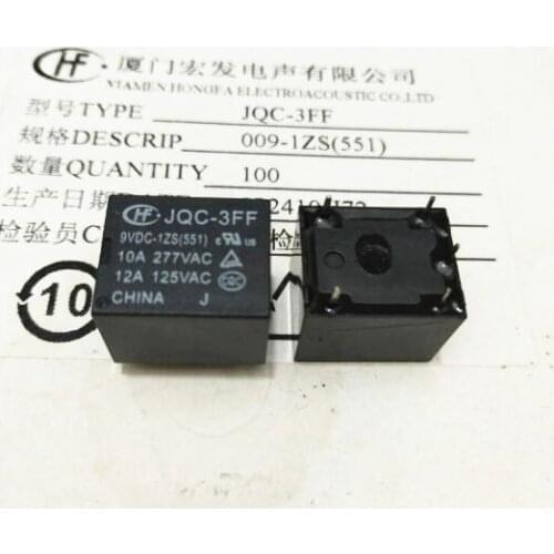 HOT NEW 9V relay JQC-3FF 9VDC-1ZS JQC-3FF-9VDC-1ZS T73 JQC3FF 9VDC1ZS JQC3FF9VDC1ZS 9VDC 9V DC9V 10A 277VAC 5PIN