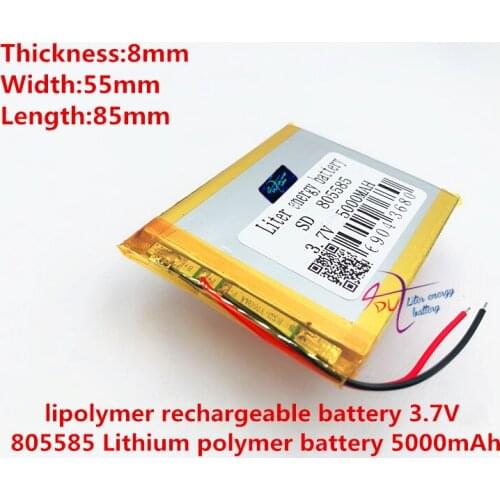 Li-polymer rechargeable battery 3.7V 805585 Lithium polymer battery 5000mAh Power bank large capacity battery