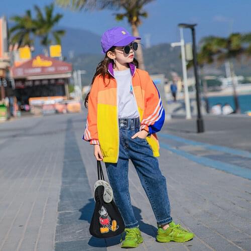 Lovely Jacket Spring Autumn Coat Outerwear Top Children Clothes School Kids Costume Teenage Girl Clothing High Quality