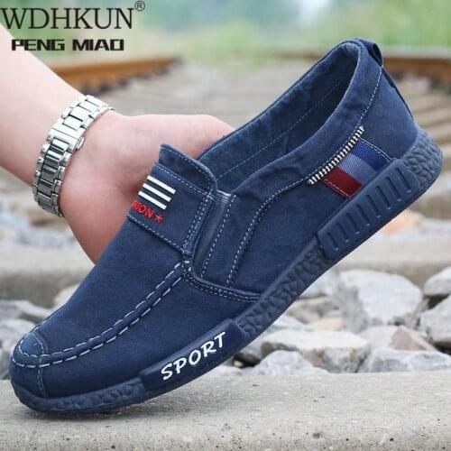 Men Shoes Denim Men Casual Shoes Sneakers Man Canvas Shoes Breathable Loafers Male Shoes Adult Footwear Plus Size 46