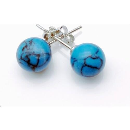 New Fashion 5 pairs / Lot Green Stone Round Earrings Party Wedding Jewelry Gifts For Women Free Shipping