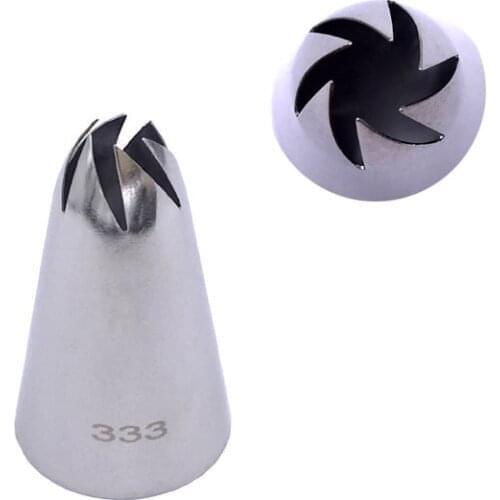 Wholesale 10 pcs/lot 333# Larger Stainless Steel Cream Cupcake Pastry Nozzles Cake Decorating Icing Piping Tips Baking Tools