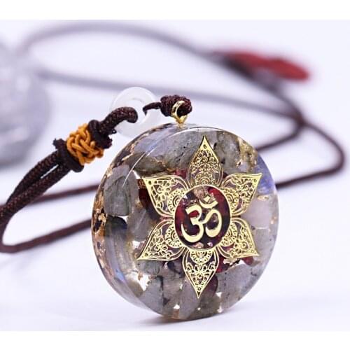 Orgonite Necklace Crystal Pendant Turquoise Quartz Healing Crystals for EMF Protection Violet Flame Orgone Generator