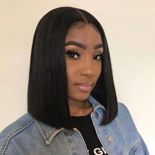 Synthetic Lace Front Bob Wigs For Black Women Lolita Short Straight Bob Hair Ombre Blonde Bob Wigs Heat Resistant Classic Plus