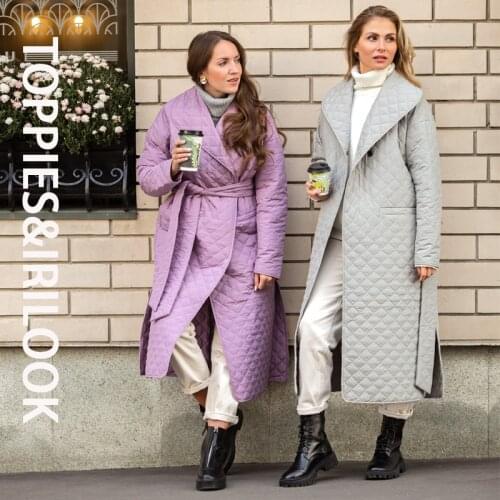 Toppies winter stylish women parkas with sashes Argyle pattern Hooded Coat Casual Deep pockets tailored collar outerwear