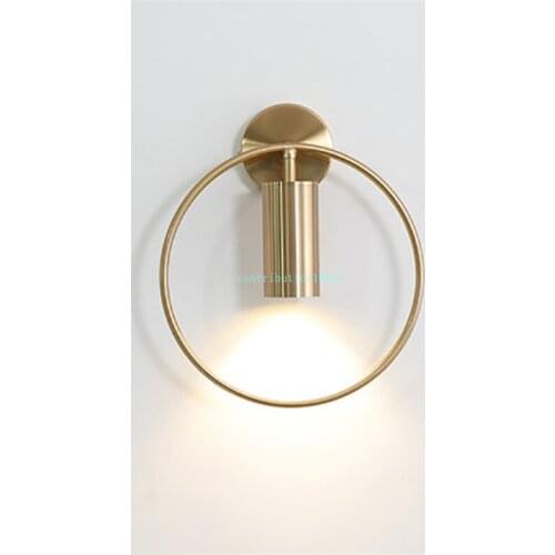 Nordic Simple Wall Lamps Bedroom Bedside Living Room Lamp Black Gold Wrought Iron LED Wall Sconce Aisle Corridor Lights Fixtures