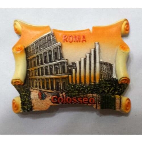 QIQIPP Italy, capital of Rome, landmark Colosseum, handmade painted tourist commemorative decoration crafts, refrigerator magnet