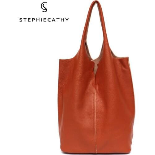 SC Luxury Soft Real Leather Women Shoulder Bag Vintage Genuine Leather Hobo Ladies Large Casual Handbag Liner Bag Daily Bucket