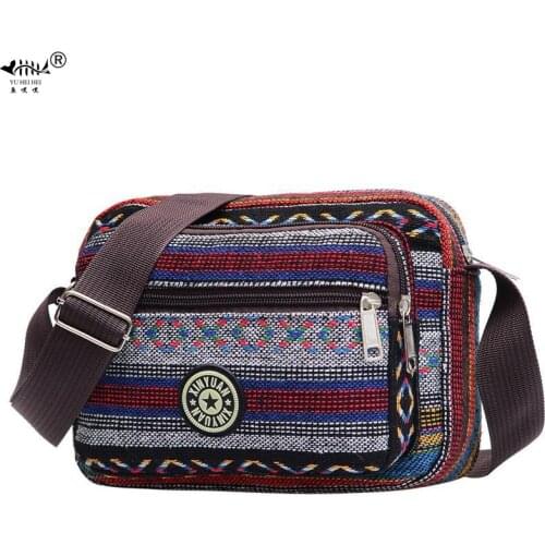 Multi pockets Bag Zippers Bags Bohemian Gypsy Vintage Fashion Women Shoulder Crossbody Bags Womens Handbags Purses