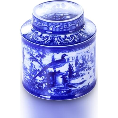 Fashion ceramics crafts ornaments ceramics classical orchid tea cans sealed cans handicraft decorations