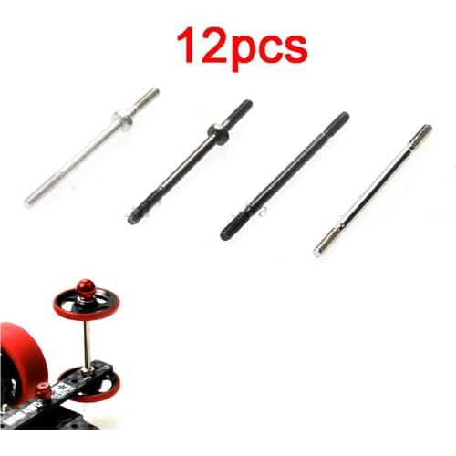 12pcs M2 Double-head Threaded Screws 94809 2mm Anti-hanging Stabilizer Screw Replace Guide Roller Axle for Tamiya Mini 4WD Car