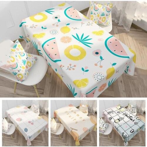 Ins Nordic Waterproof Cotton And Linen Tablecloth Home Coffee Table Decoration Tablecloth Home Fruit Printing Kitchen Tablecloth