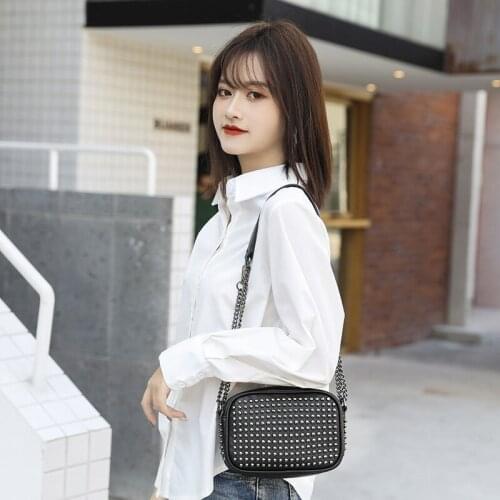 Women Crossbody Bags Rivet Chain Shoulder Bag Small Messenger Bags Mini Clutch Bag
