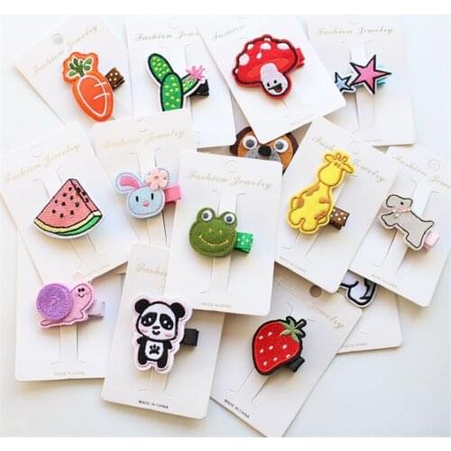 10pcs/lot Cartoon Lovely Star Animal Fruit Hair Clip for Kids Princess Rabbit Bear Duckbill Hair Clip Girl Hair Accessories Gift