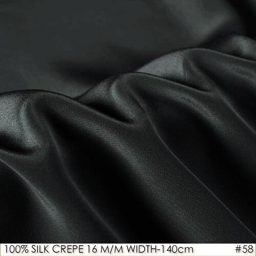 100% SILK CREPE DE CHINE 140cm width 16momme Pure Silk Fabric China Silk Manufacturer Dark Gray NO58