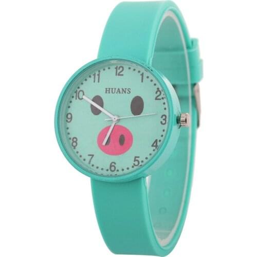 100pcs/lot Fashion Wholesale Woman Watches Hot Casual Silicone Pig Wrist Watch Men Sport Fashion Watches 919561