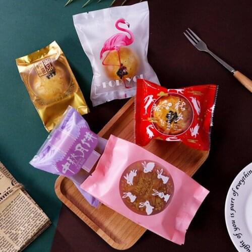 100pcs/lot Moon Cake Bag Souffle Food Bag Plastic Packaging Bag Macaroon Baking Tools Candy Bag Pastry Packaging Bags