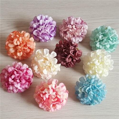 15pcs 10Colors 4.5cm Artificial Flower Heads Silk Carnation Daisy For DIY Wedding Decoration Flower Bridal Bouquet