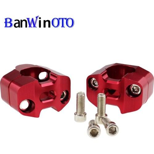2pcs 1/8" CNC Aluminum Motorcycle Handlebar Risers 28mm Adjustable Fat Bar Clamps Universal for Honda Kawasaki Ducati Yamaha