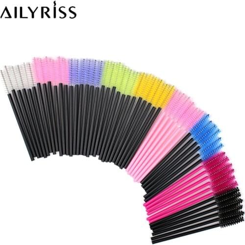 25/50 pcs Cosmetic Eyelash Brush Crystal Mascara Wands Applicator Diamond Eyelashes brushes Disposable Make Up brushes Tools
