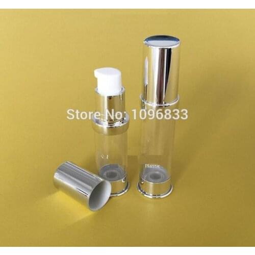 5ML Airless Lotion Bottle Silver Color, Cosmetic Essence Bottle, Silver Airless Pump Bottle, Airless Packing bottles, 50pcs/Lot