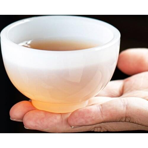 White Porcelain Tea Bowl Jade Cup Chinese Kung Fu Teaware Drinkware Beautiful Puer Cups Teacup Master Teacups Small Bowls Crafts