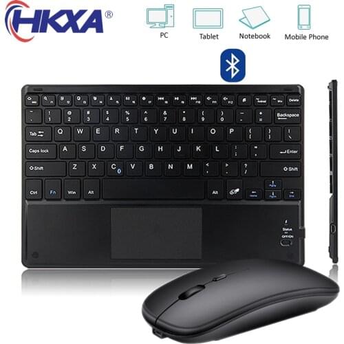 HKXA Touch Wireless Keyboard Bluetooth Keyboard and Mouse Keycaps Bluetooth Keyboard with Touchpad for ipad Phones Tablet Laptop