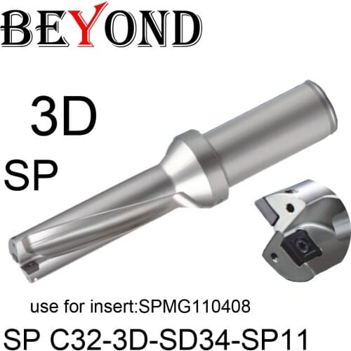 BEYOND Drill 3D 34mm 34.5mm SP C32-3D-SD34-SP11 SD34.5 U Drilling Bit use SPMG SPMG110408 Indexable Carbide Inserts Tools CNC