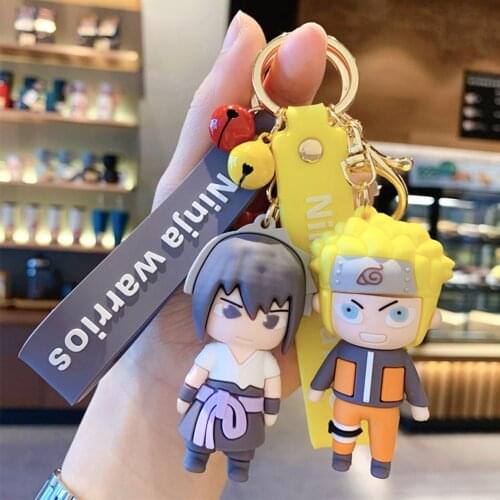 Anime Naruto Keychain Figures Kakashi Uchiha Sasuke Cartoon Q Version Naruto Figure Gaara Bag Pendant Kawaii Kids Toys Boy Gift