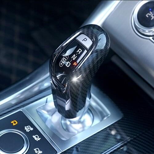 Carbon Fiber Gear Shift Head Stalls Knob Handle Frame Cover For Land Rover Range Rover 2014 2015 2016 2017 2018 2019 2020