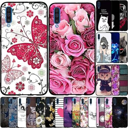 For Samsung Galaxy A50 Case For Samsung A50 A 50 SM-A505F Phone Cover Silicon Soft TPU Coque Capa Bumper 6.4" Cat Cute Case