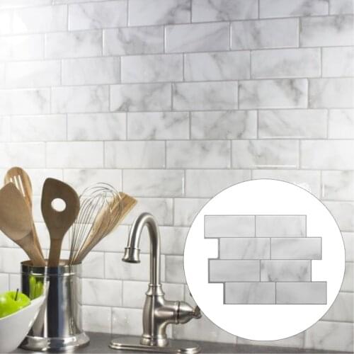 Home Waterproof 3D Self Adhesive Brick Tiles Vinyl Wall Tile Sticker Kitchen Oilproof Peel and Stick Backsplash Bathroom