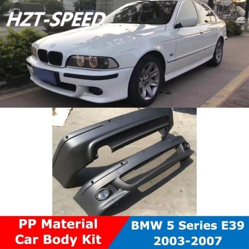 E39 MT Type PP Unpainted Car Body Kit Front Rear Bumper For BMW 5 Series 520i 525i 2003-2007