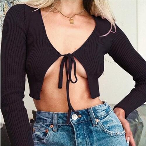 HIRIGIN Ladies Front Tie Up Cropped Bolero Shrug Womens Wrap Open Cardigan Top Lady Long Sleeves Sexy Tee Fashion Top