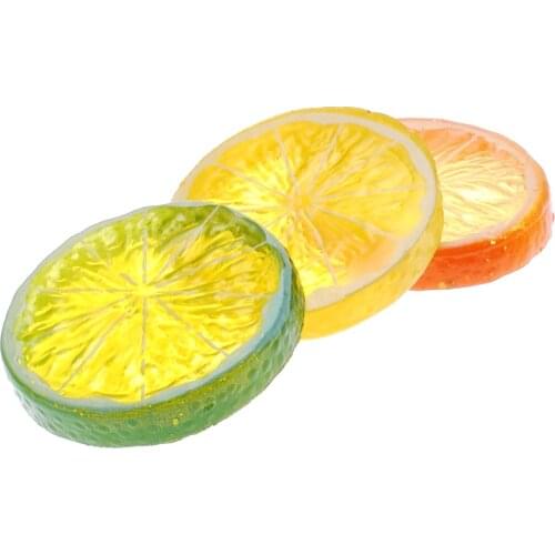 10 Pcs Artificial Plastic Lemon Slices Lifelike Decorative Fake Fruit New Kitchen Wedding Decoration Fake Simulation DIY Hot