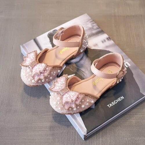 Ma&Baby 1-4Y Princess Kid Baby Girls Pearl Shoes Bow Sequins Party Wedding Birthday Pu Leather Shoes DD43