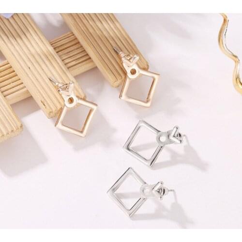 Metal Hollow Triangle Geometry Earrings Korean Fashion Jewelry for Women
