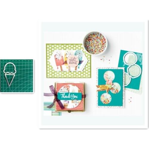 ICE CREAM Metal Cutting Dies And Stamps Stencils For DIY Scrapbooking Die Cuts Paper Craft Dies For Card Making 2021 New Stamps