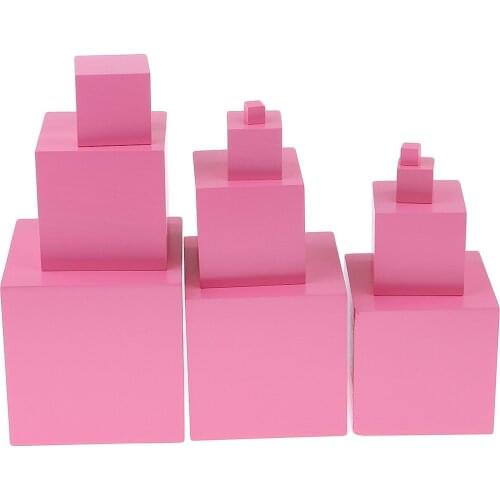 Montessori Education Toys Building Cubes Stacking Blocks Wooden Rose Tower Preschool Learning Christmas Gift for Baby Child